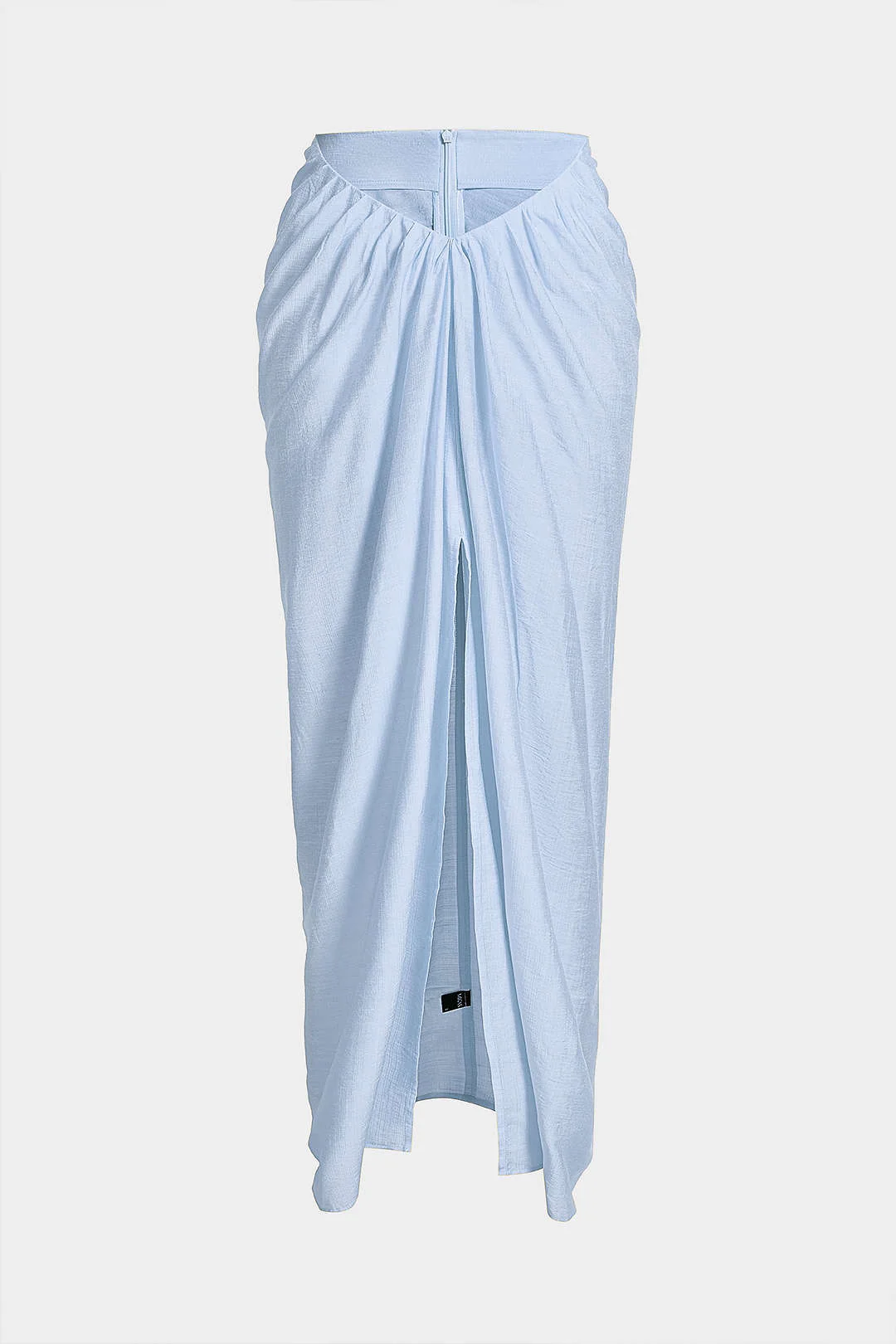 Ruched Split Zipper Skirt - Image 4