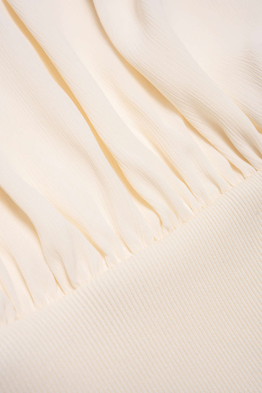 Chiffon Patchwork Ruched Sleeveless Bodysuit - Image 4